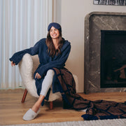 Kashwere Ultra Plush Vintage Blue Signature Hooded Robe Chenilla Classic
