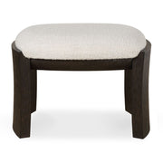 Uttermost Port Walnut Small Bench With White Upholstered Seat Cushion