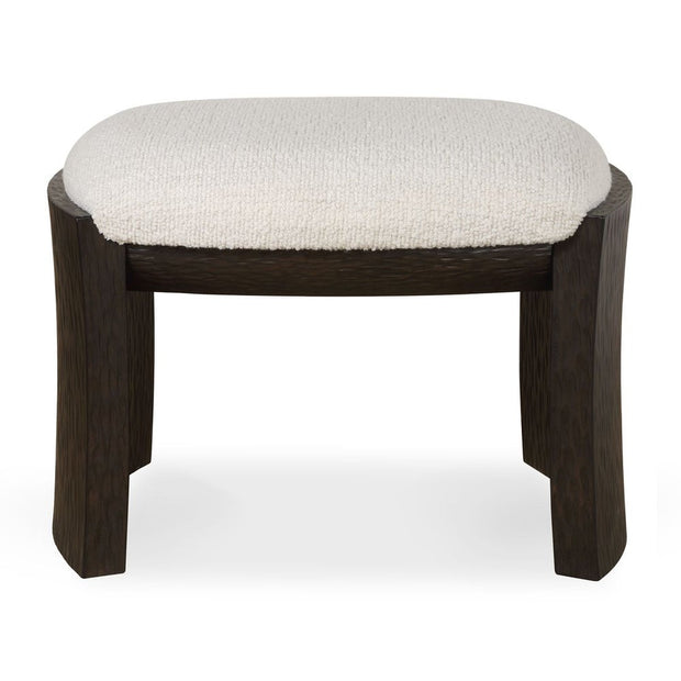 Uttermost Port Walnut Small Bench With White Upholstered Seat Cushion