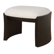 Uttermost Port Walnut Small Bench With White Upholstered Seat Cushion