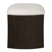 Uttermost Port Walnut Small Bench With White Upholstered Seat Cushion
