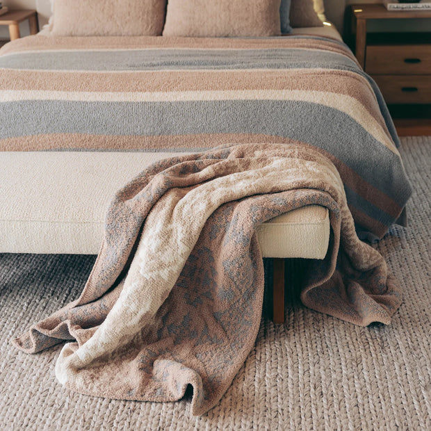 Kashwere Ultra Plush Vail Cozy Throw in Linen, Creme, Wheat and Stone