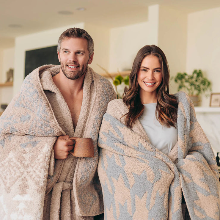 Kashwere Ultra Plush Vail Cozy Throw in Linen, Creme, Wheat and Stone