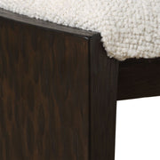 Uttermost Port Walnut Small Bench With White Upholstered Seat Cushion