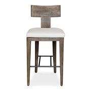 Uttermost Cellini Weathered Gray Mahogany Wood Outdoor Bar Stool