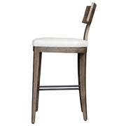 Uttermost Cellini Weathered Gray Mahogany Wood Outdoor Bar Stool