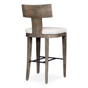 Uttermost Cellini Weathered Gray Mahogany Wood Outdoor Bar Stool