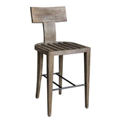 Uttermost Cellini Weathered Gray Mahogany Wood Outdoor Bar Stool