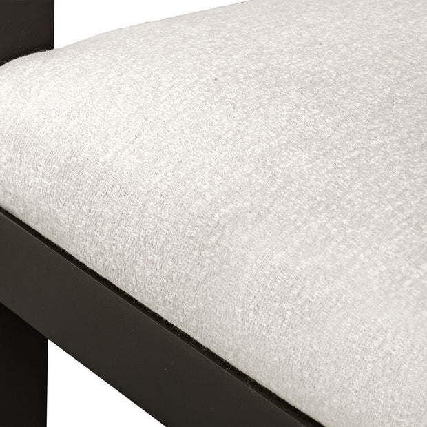 Uttermost Kalmar Java Black Outdoor Bar Stool With Oyster White Fabric Plush Seat Cushion
