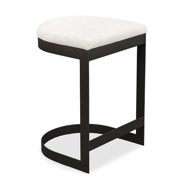 Uttermost Maude Java Black Outdoor Counter Stool With Plush Fabric Cushion Seat