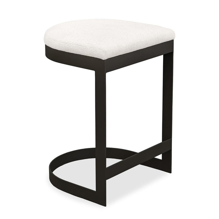 Uttermost Maude Java Black Outdoor Counter Stool With Plush Fabric Cushion Seat