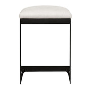 Uttermost Maude Java Black Outdoor Counter Stool With Plush Fabric Cushion Seat