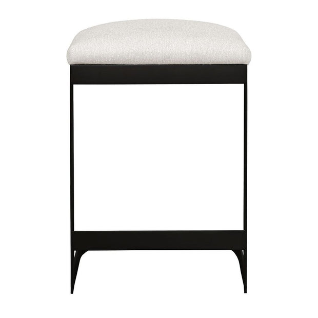 Uttermost Maude Java Black Outdoor Counter Stool With Plush Fabric Cushion Seat