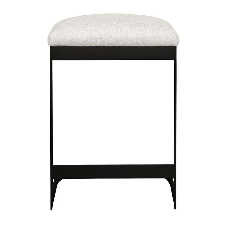 Uttermost Maude Java Black Outdoor Counter Stool With Plush Fabric Cushion Seat