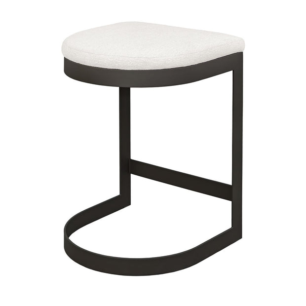 Uttermost Maude Java Black Outdoor Counter Stool With Plush Fabric Cushion Seat