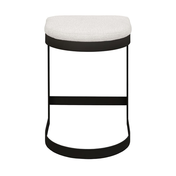 Uttermost Maude Java Black Outdoor Counter Stool With Plush Fabric Cushion Seat