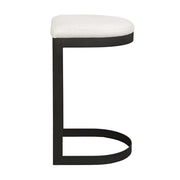 Uttermost Maude Java Black Outdoor Bar Stool With Plush Taupe Fabric Cushion Seat