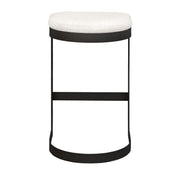 Uttermost Maude Java Black Outdoor Bar Stool With Plush Taupe Fabric Cushion Seat