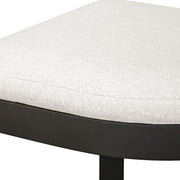 Uttermost Maude Java Black Outdoor Bar Stool With Plush Taupe Fabric Cushion Seat