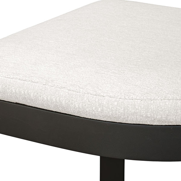 Uttermost Maude Java Black Outdoor Bar Stool With Plush Taupe Fabric Cushion Seat
