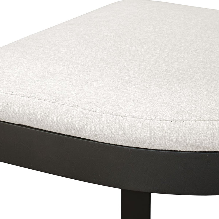 Uttermost Maude Java Black Outdoor Bar Stool With Plush Taupe Fabric Cushion Seat
