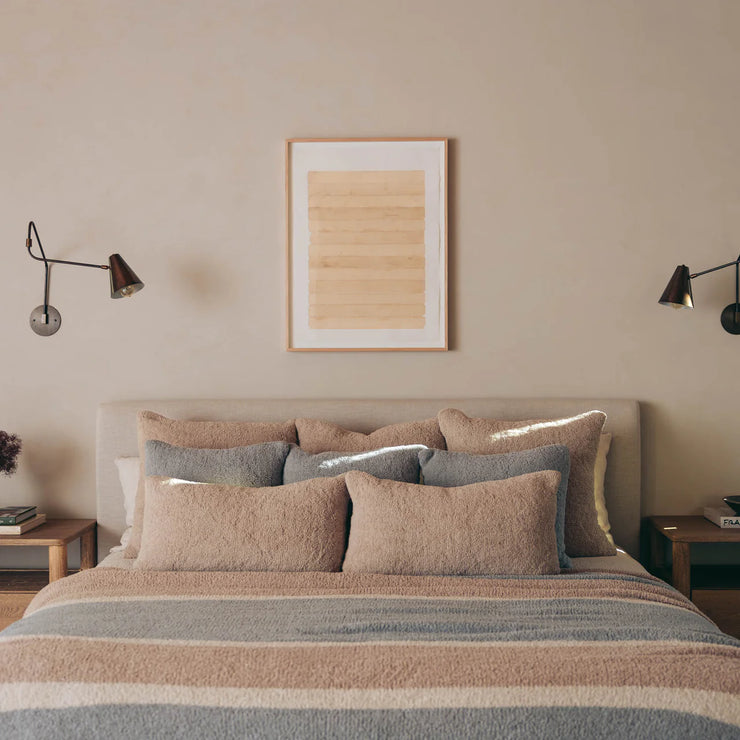 Kashwere Ultra Plush Multi Striped Stone, Wheat and Linen King Blanket