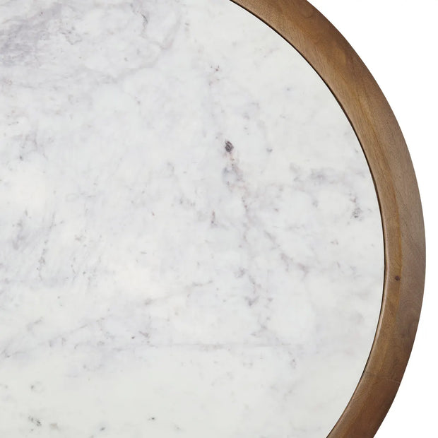 Crestview Collection Palatino White Marbled Top Round Coffee Table