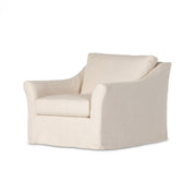 Four Hands Delray Slipcovered Swivel Chair ~ Evere Creme Performance Fabric Slipcover