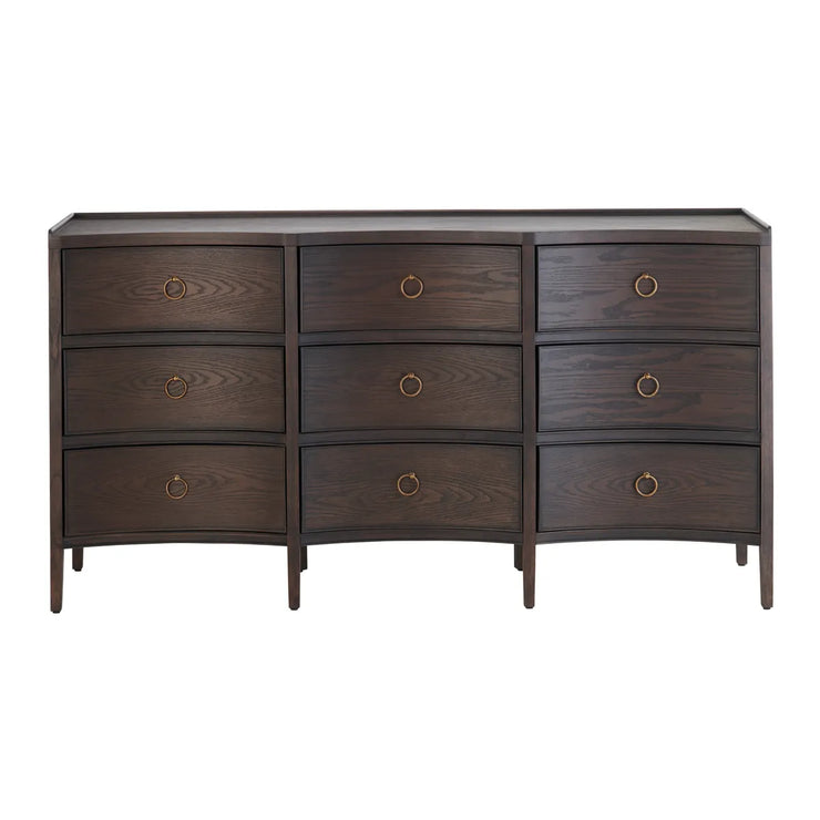 Crestview Collection Franklin Dark Brown Nine- Drawer Dresser