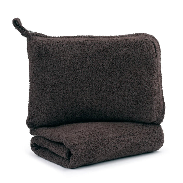 Kashwere Ultra Plush Walnut Travel Blanket & Pouch