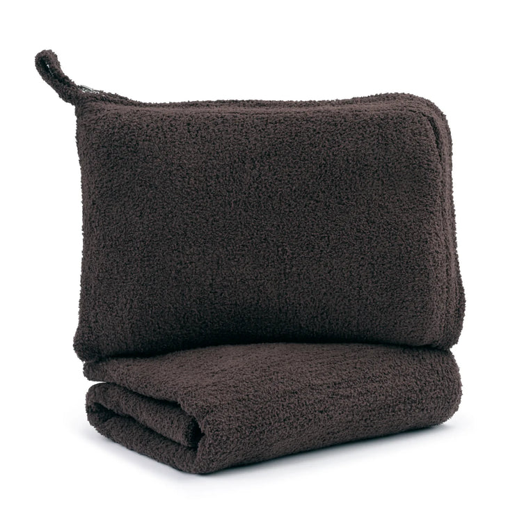 Kashwere Ultra Plush Walnut Travel Blanket & Pouch