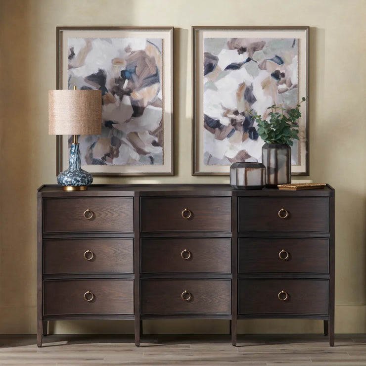 Crestview Collection Franklin Dark Brown Nine- Drawer Dresser