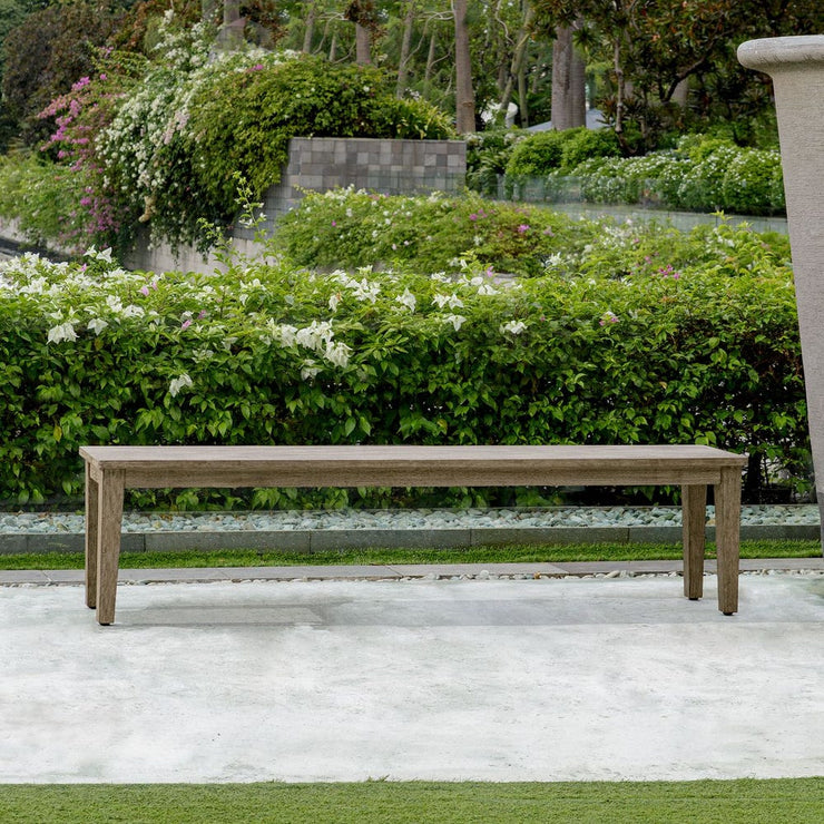 Uttermost Forsyth Weathered Dark Gray Mahogany Outdoor Bench
