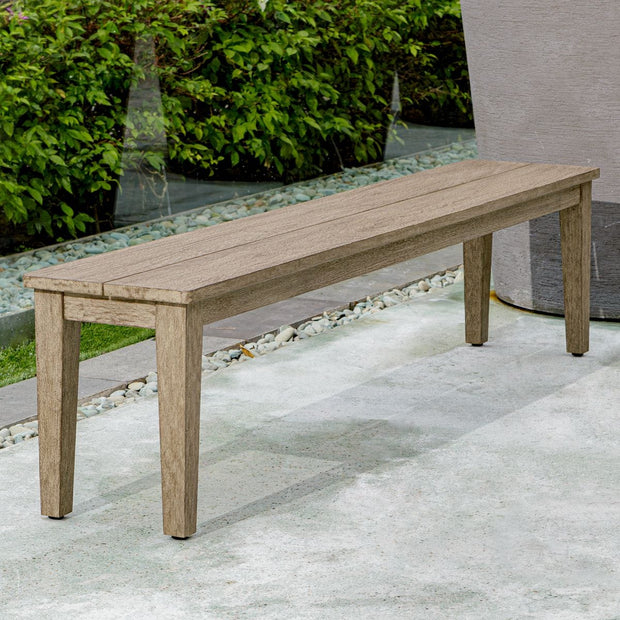 Uttermost Forsyth Weathered Dark Gray Mahogany Outdoor Bench