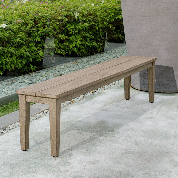 Uttermost Forsyth Weathered Dark Gray Mahogany Outdoor Bench