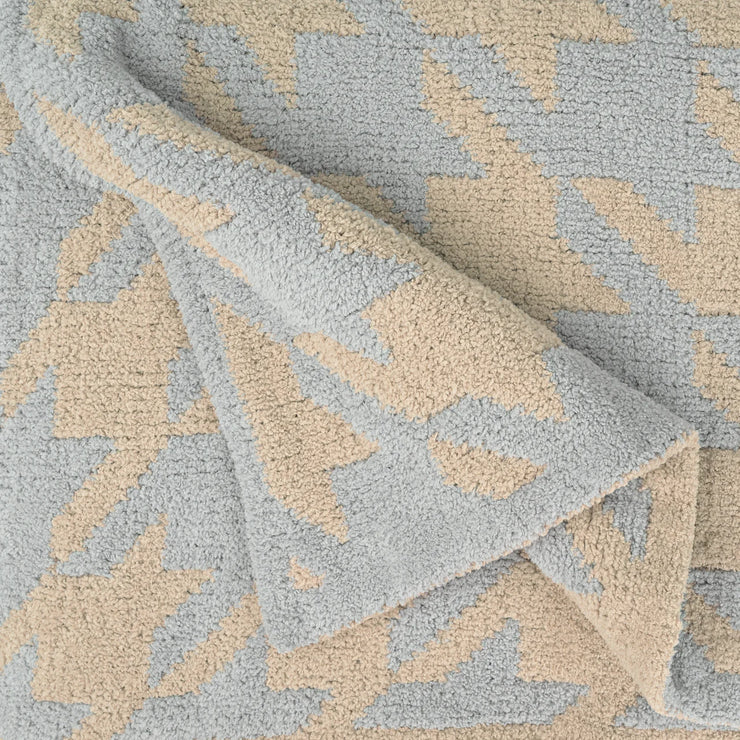 Kashwere Large Houndstooth Stone and Wheat Throw Chenilla Cloud