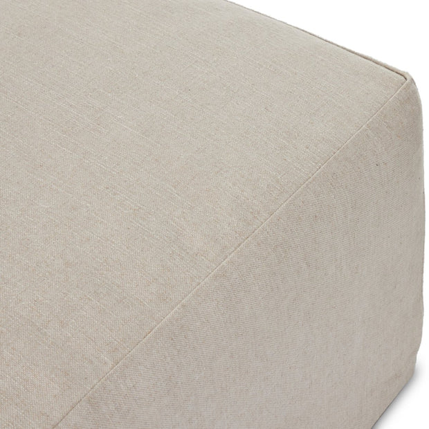 Four Hands Delray Slipcovered Ottoman ~ Evere Creme Performance Fabric Slipcover