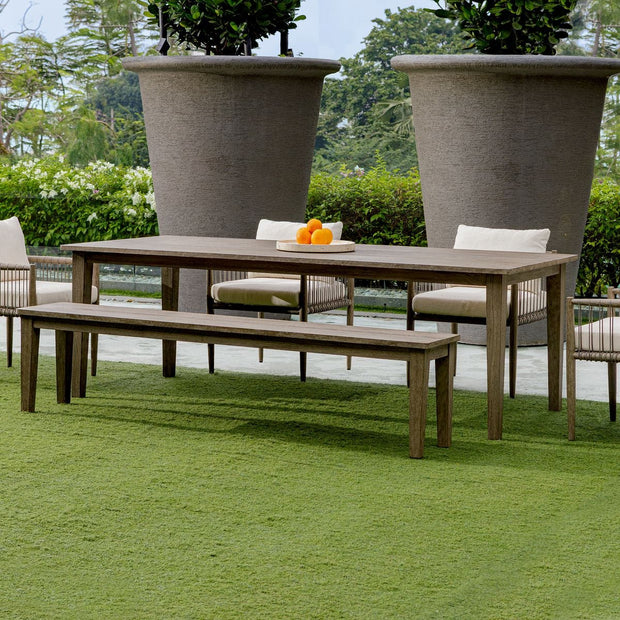 Uttermost Forsyth Weathered Dark Gray Mahogany Outdoor Bench