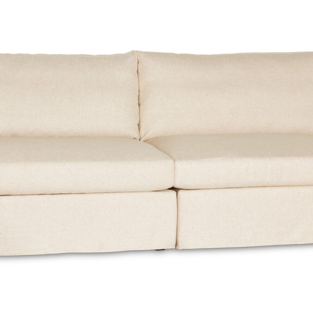 Four Hands Delray 8 Piece Slipcovered Sectional ~ Evere Creme Performance Fabric Slipcover