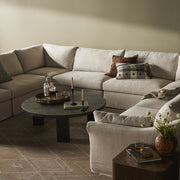 Four Hands Delray 8 Piece Slipcovered Sectional ~ Evere Creme Performance Fabric Slipcover