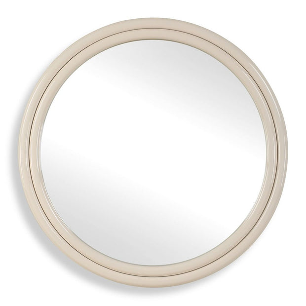 Uttermost Florian High Gloss Warm White Round Iron Mirror