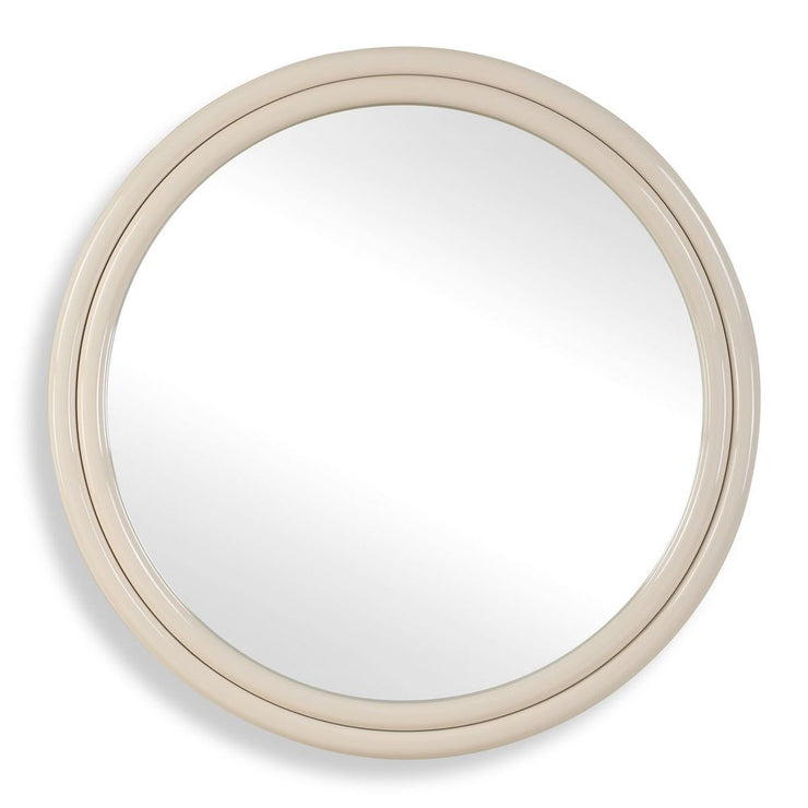 Uttermost Florian High Gloss Warm White Round Iron Mirror