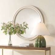 Uttermost Florian High Gloss Warm White Round Iron Mirror