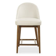 Uttermost Stitches Ecru Pebbled Leather Diamond Tufted Counter Stool