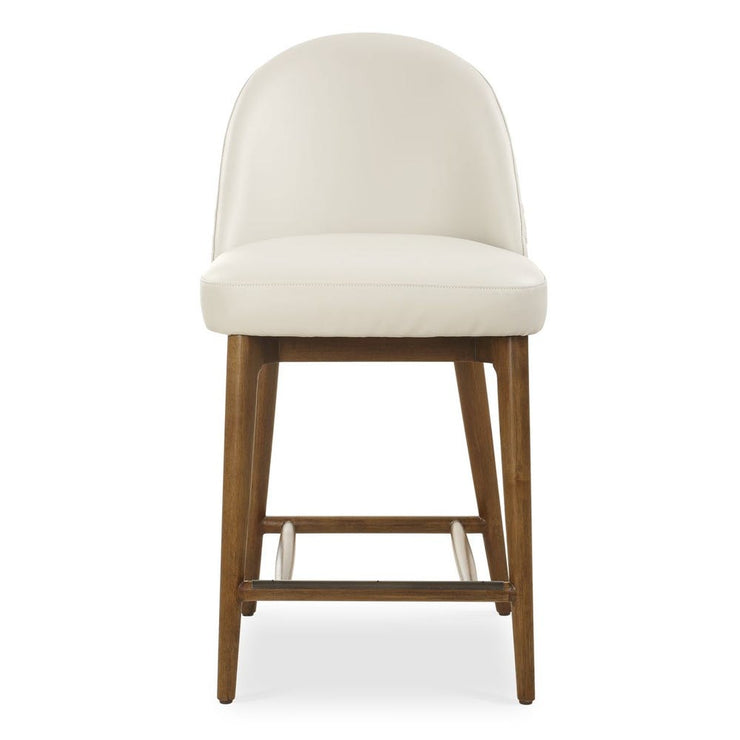 Uttermost Stitches Ecru Pebbled Leather Diamond Tufted Counter Stool