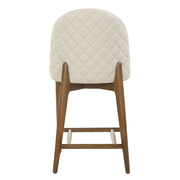 Uttermost Stitches Ecru Pebbled Leather Diamond Tufted Counter Stool