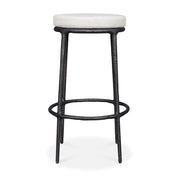 Uttermost Thayer Java Black Outdoor Bar Stool With Oyster White Cushioned Seat