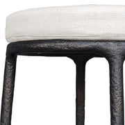 Uttermost Thayer Java Black Outdoor Bar Stool With Oyster White Cushioned Seat