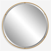 Uttermost Canillo Antiqued Gold Leaf Round Mirror