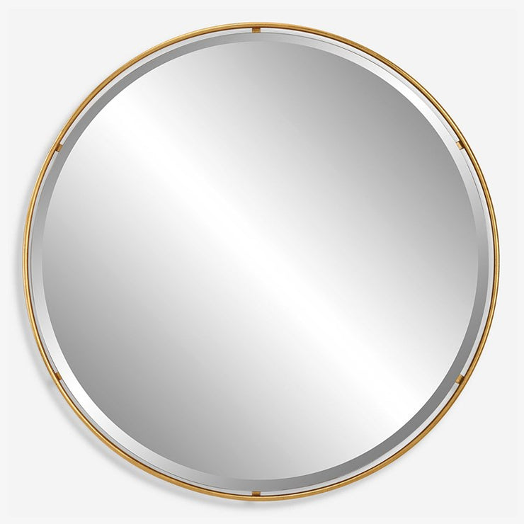 Uttermost Canillo Antiqued Gold Leaf Round Mirror